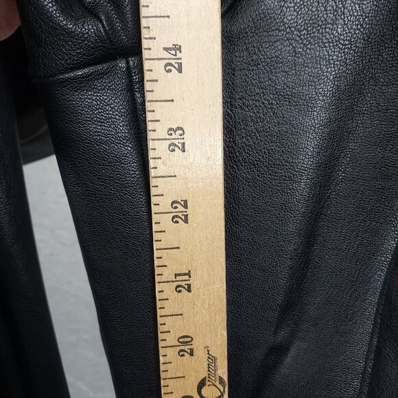 COMMANDO Faux Leather Pants Women's M Paper Bag Tie Waist Crop Trouser Black - Picture 11 of 12